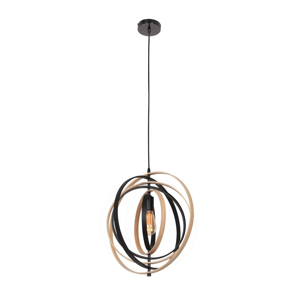 Anne Light & home Hanglamp Muoversi Ø 45 cm hout zwart Anne Light & home Hanglamp Muoversi Ø 45 cm hout zwart