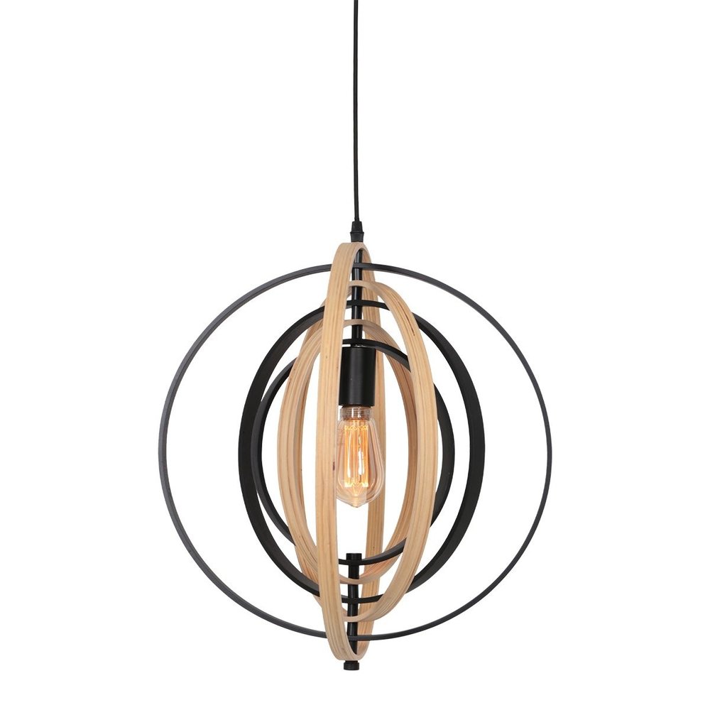 Anne Light & home Hanglamp Muoversi Ø 45 cm hout zwart Anne Light & home Hanglamp Muoversi Ø 45 cm hout zwart