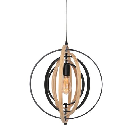 Anne Light & home Hanglamp Muoversi Ø 45 cm hout zwart Anne Light & home Hanglamp Muoversi Ø 45 cm hout zwart
