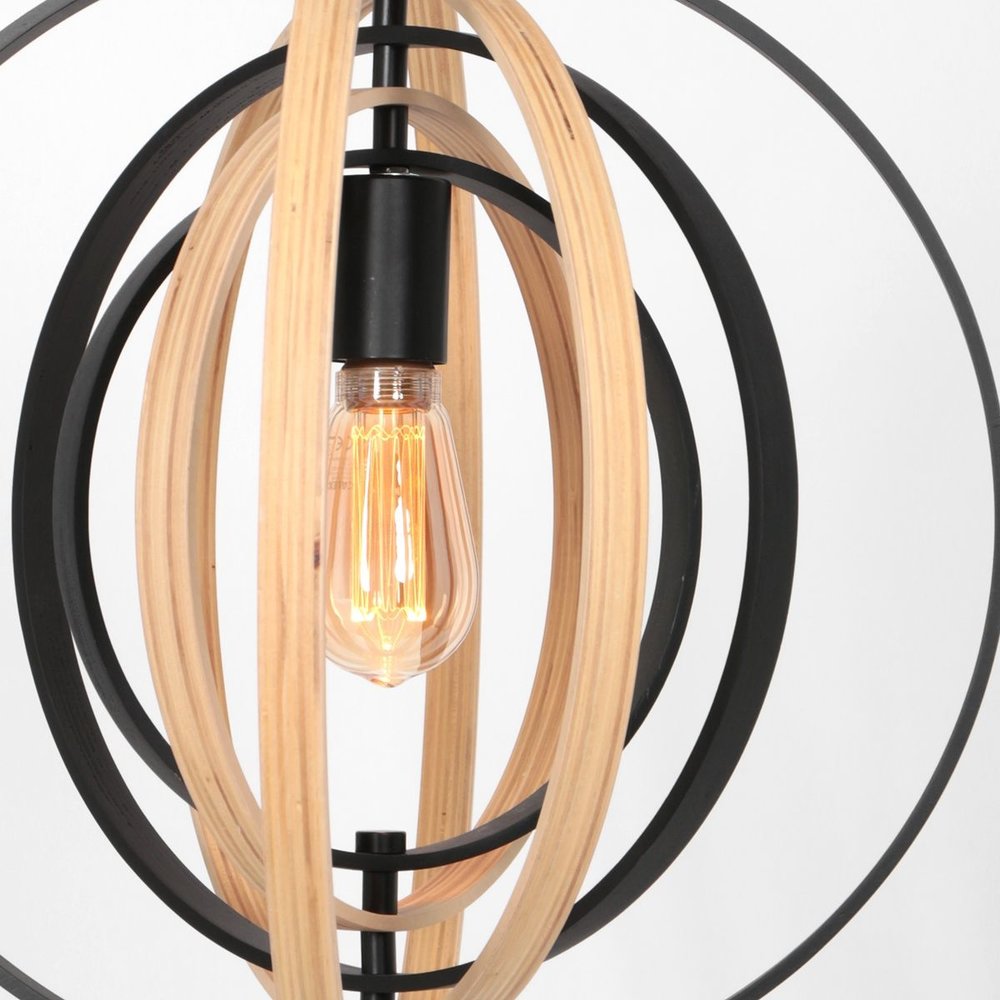 Anne Light & home Hanglamp Muoversi Ø 45 cm hout zwart Anne Light & home Hanglamp Muoversi Ø 45 cm hout zwart