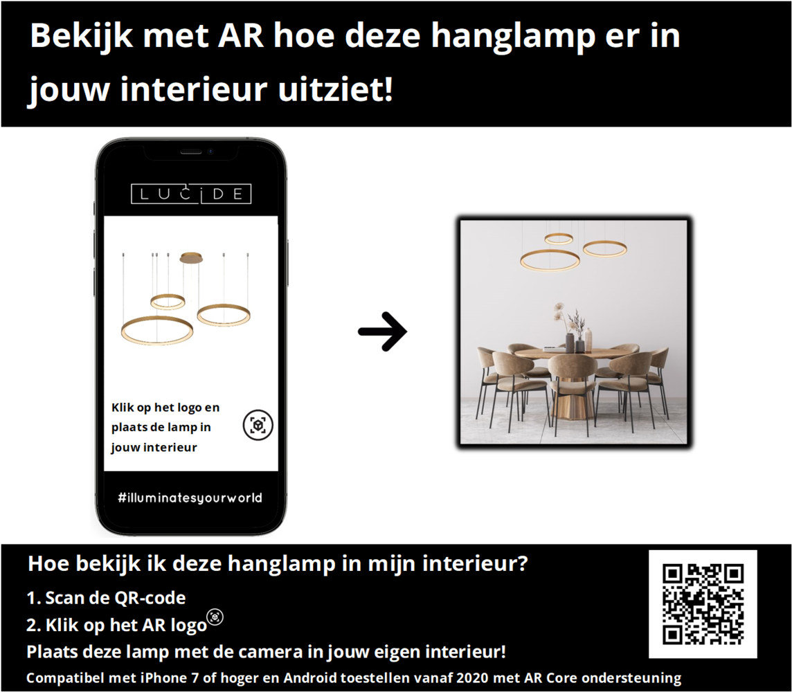 Lucide VIDAL - Hanglamp - Ø 78 cm - LED Dimb. - 1x120W 2700K - Mat Goud / Messing Lucide VIDAL - Hanglamp - Ø 78 cm - LED Dimb. - 1x120W 2700K - Mat Goud / Messing