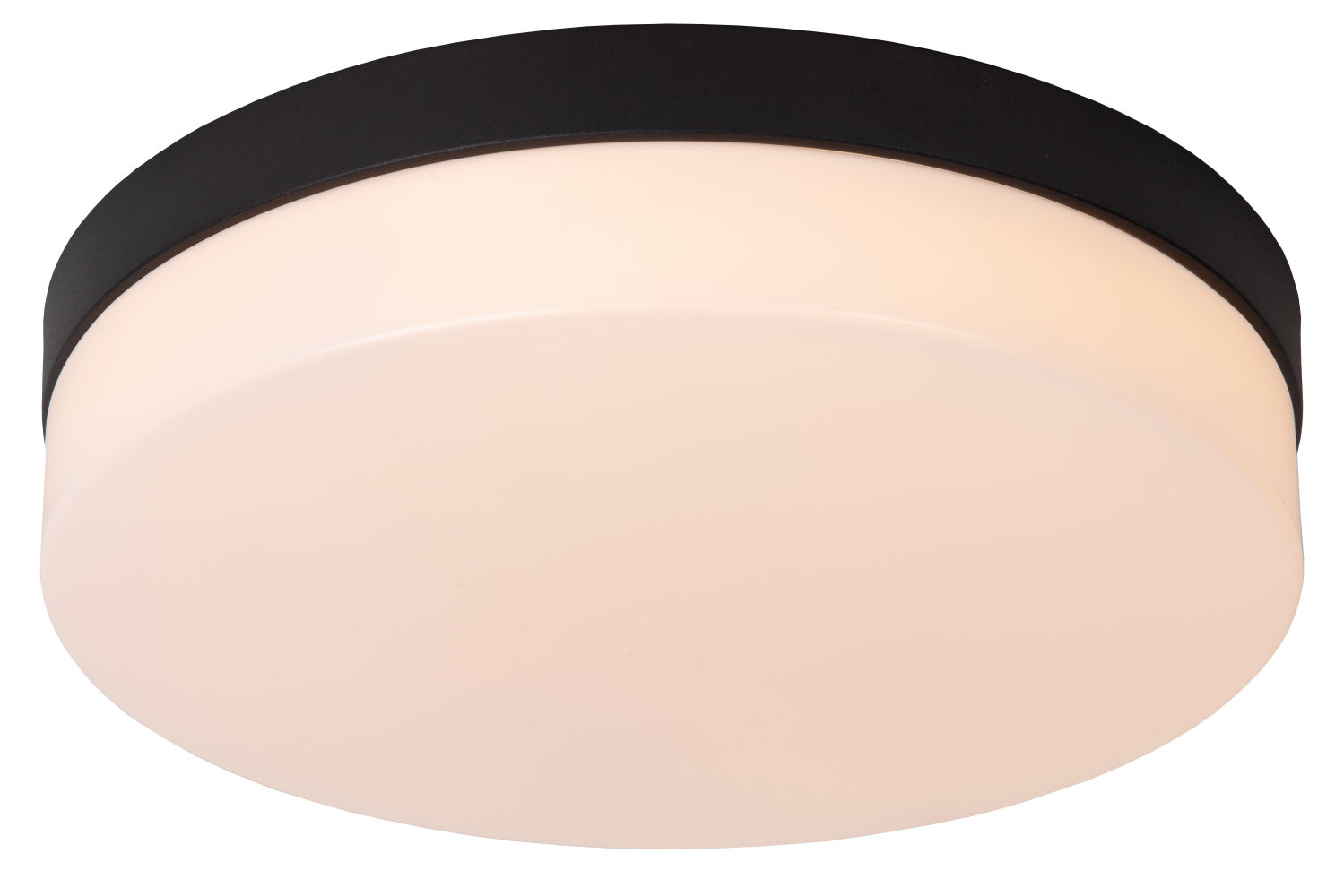 Lucide BISKIT - Plafonnière Badkamer - Ø 28 cm - LED - 1x18W 2700K - IP44 - Zwart