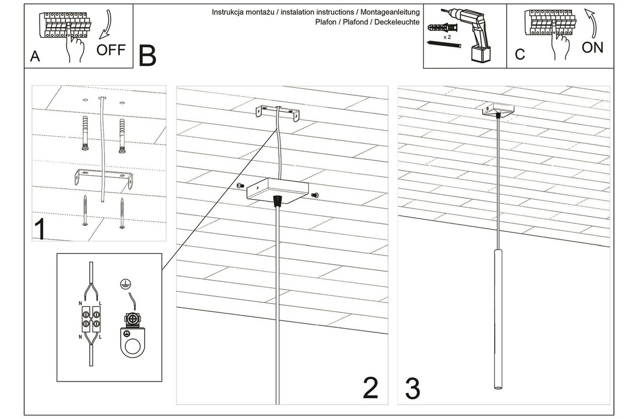 Sollux Hanglamp Pastelo 1 lichts zwart