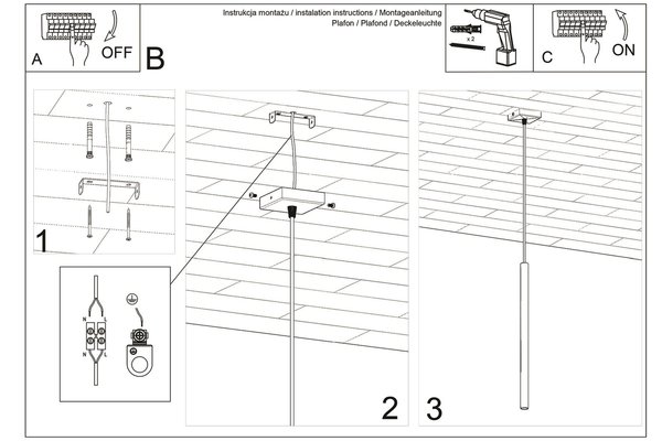 Sollux Hanglamp Pastelo 1 lichts zwart