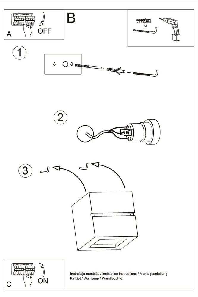 Sollux Wandlamp Leo Line E27 gips wit Sollux Wandlamp Leo Line E27 gips wit