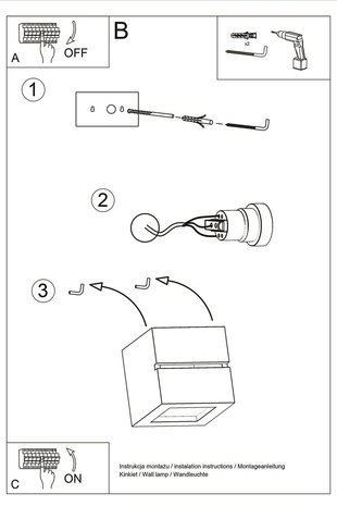 Sollux Wandlamp Leo Line E27 gips wit Sollux Wandlamp Leo Line E27 gips wit