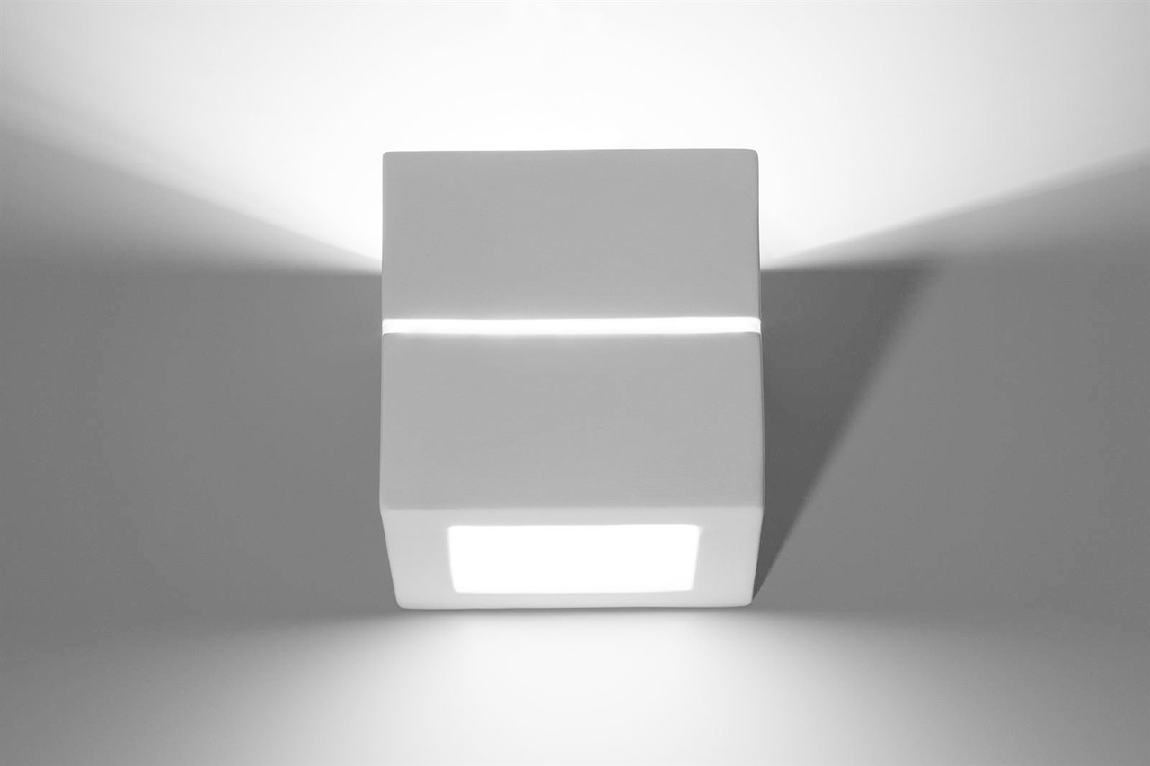 Sollux Wandlamp Leo Line E27 gips wit Sollux Wandlamp Leo Line E27 gips wit