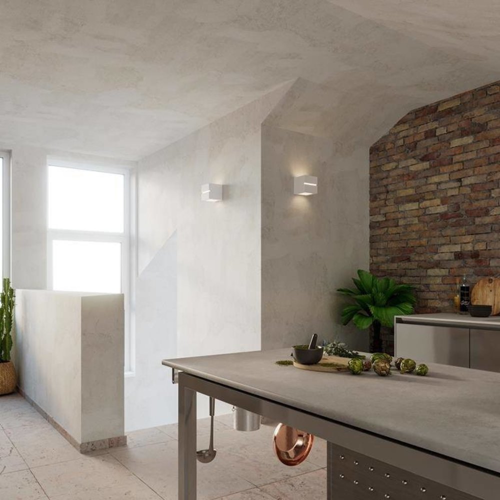 Sollux Wandlamp Leo Line E27 gips wit Sollux Wandlamp Leo Line E27 gips wit