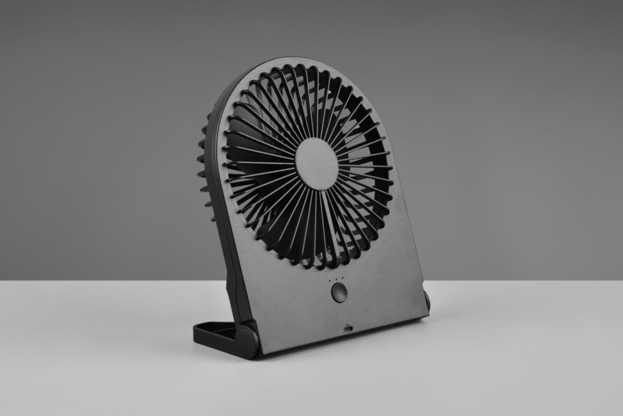 Trio Leuchten Tafelventilator Breezy H 23 cm oplaadbaar zwart Trio Leuchten Tafelventilator Breezy H 23 cm oplaadbaar zwart