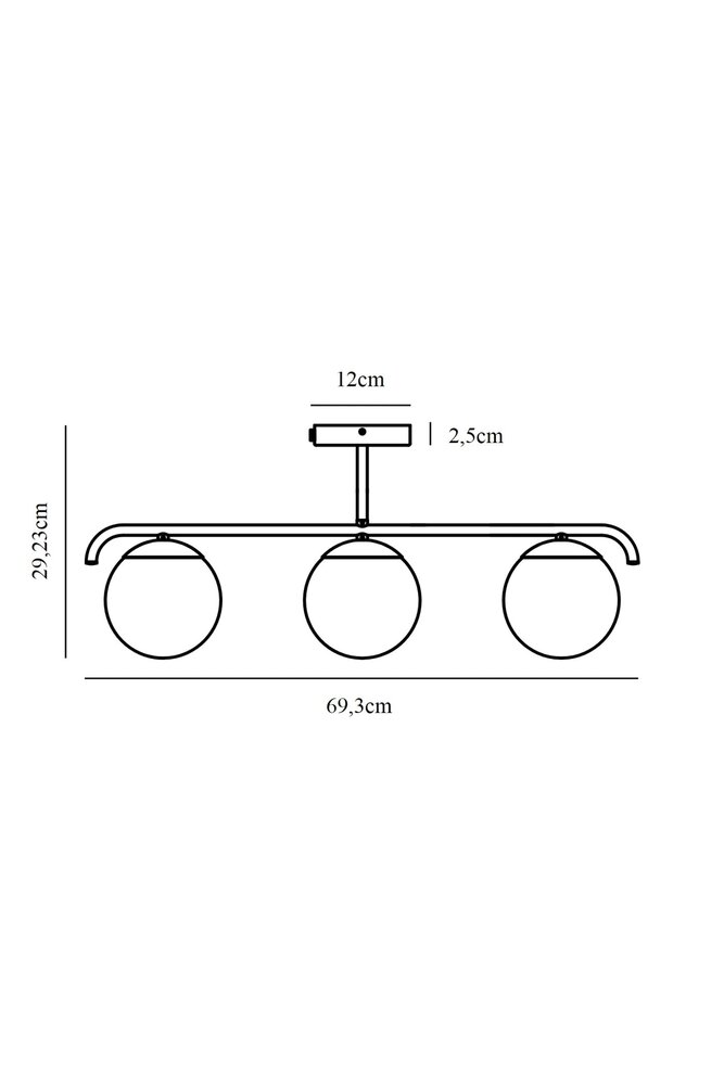 Nordlux Plafondlamp Grant 3 lichts L 70 cm zwart Nordlux Plafondlamp Grant 3 lichts L 70 cm zwart