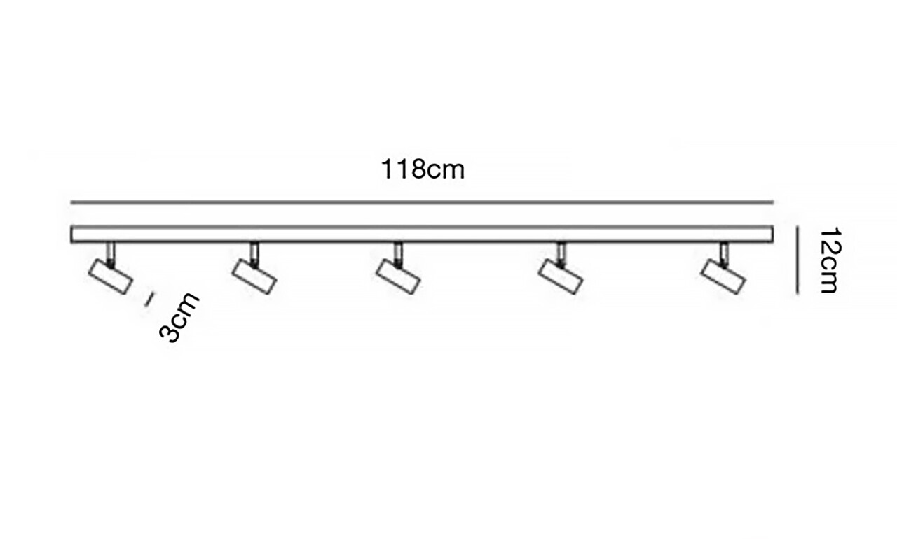 Nordlux Spot Omari 5 lichts balk L 118 cm wit Nordlux Spot Omari 5 lichts balk L 118 cm wit