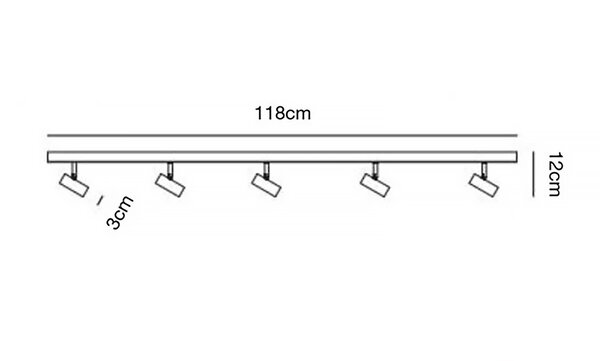 Nordlux Spot Omari 5 lichts balk L 118 cm wit Nordlux Spot Omari 5 lichts balk L 118 cm wit