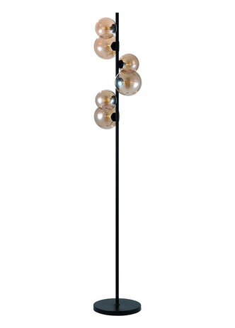 Freelight Vloerlamp Calcio 6 lichts H 170 cm excl. 6x G9 LED amber glas zwart Freelight Vloerlamp Calcio 6 lichts H 170 cm excl. 6x G9 LED amber glas zwart
