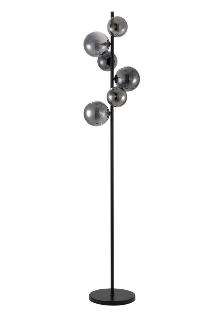 Freelight Vloerlamp Calcio 6 lichts H 170 cm excl. 6x G9 LED rook glas zwart Freelight Vloerlamp Calcio 6 lichts H 170 cm excl. 6x G9 LED rook glas zwart