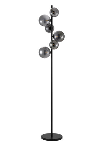 Freelight Vloerlamp Calcio 6 lichts H 170 cm excl. 6x G9 LED rook glas zwart Freelight Vloerlamp Calcio 6 lichts H 170 cm excl. 6x G9 LED rook glas zwart