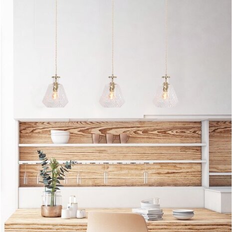 Mexlite Hanglamp Grazio glass Ø 18 cm mat goud Mexlite Hanglamp Grazio glass Ø 18 cm mat goud