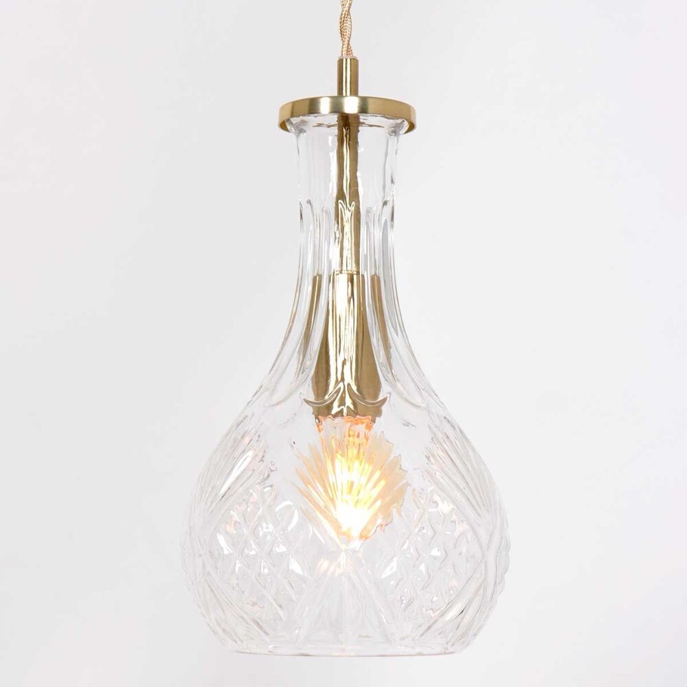 Mexlite Hanglamp Grazio glass Ø 14 cm mat goud