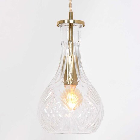 Mexlite Hanglamp Grazio glass Ø 14 cm mat goud