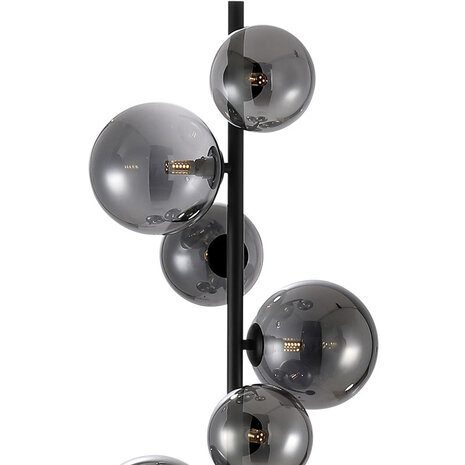 Freelight Vloerlamp Calcio 6 lichts H 170 cm excl. 6x G9 LED rook glas zwart Freelight Vloerlamp Calcio 6 lichts H 170 cm excl. 6x G9 LED rook glas zwart