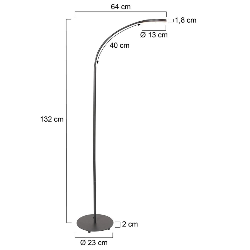 Mexlite Vloerlamp Platu H 132 cm zwart Mexlite Vloerlamp Platu H 132 cm zwart
