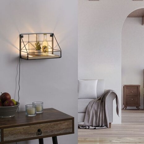 Paul Neuhaus Wandlamp LED plank L 30 cm bruin zwart Paul Neuhaus Wandlamp LED plank L 30 cm bruin zwart