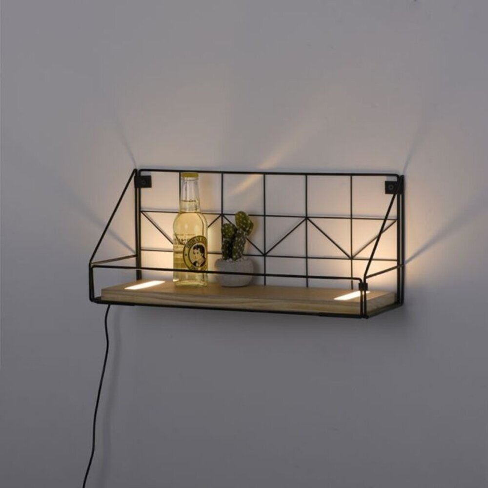 Paul Neuhaus Wandlamp LED plank L 45 cm bruin zwart