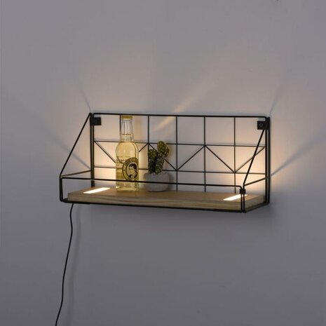 Paul Neuhaus Wandlamp LED plank L 45 cm bruin zwart