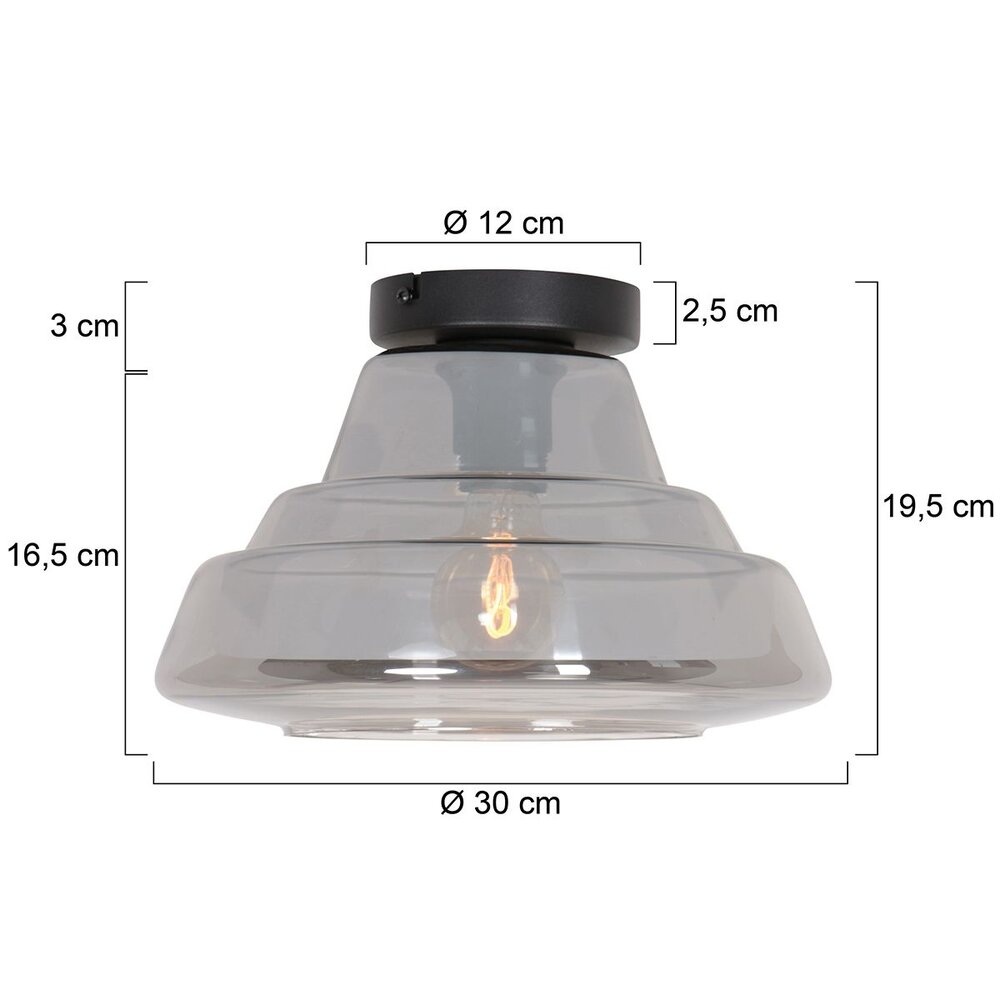 Steinhauer Plafondlamp reflexion Ø 30 cm 3389 zwart