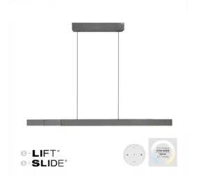Neuhaus PURE Hanglamp e-Lift + e-Slide L 120-200 cm donker grijs Neuhaus PURE Hanglamp e-Lift + e-Slide L 120-200 cm donker grijs
