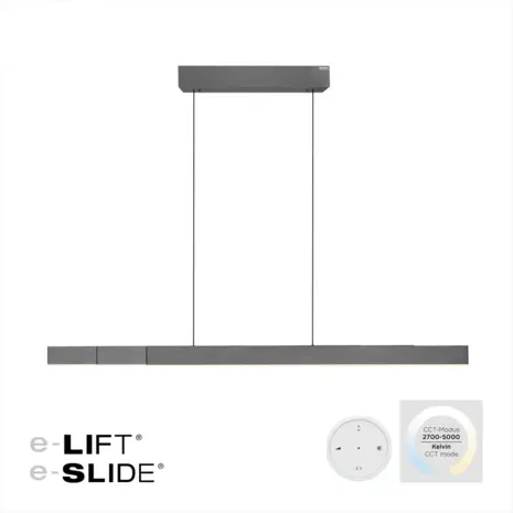 Neuhaus PURE Hanglamp e-Lift + e-Slide L 120-200 cm donker grijs Neuhaus PURE Hanglamp e-Lift + e-Slide L 120-200 cm donker grijs
