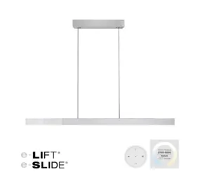 Neuhaus PURE Hanglamp e-Lift + e-Slide L 120-200 cm mat chroom Neuhaus PURE Hanglamp e-Lift + e-Slide L 120-200 cm mat chroom