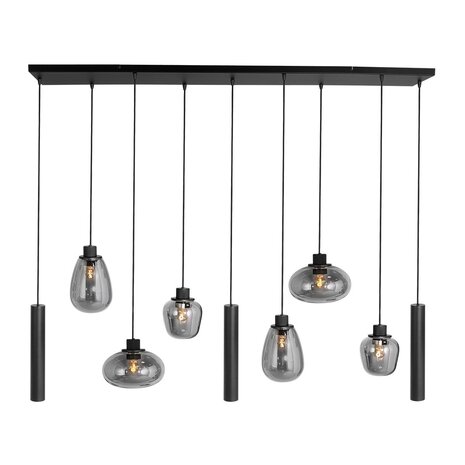 Steinhauer Hanglamp reflexion L 140 cm B 25 cm 9 lichts 3796 zwart Steinhauer Hanglamp reflexion L 140 cm B 25 cm 9 lichts 3796 zwart