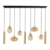 Steinhauer Hanglamp reflexion L 140 cm B 25 cm 9 lichts 3797 messing Steinhauer Hanglamp reflexion L 140 cm B 25 cm 9 lichts 3797 messing