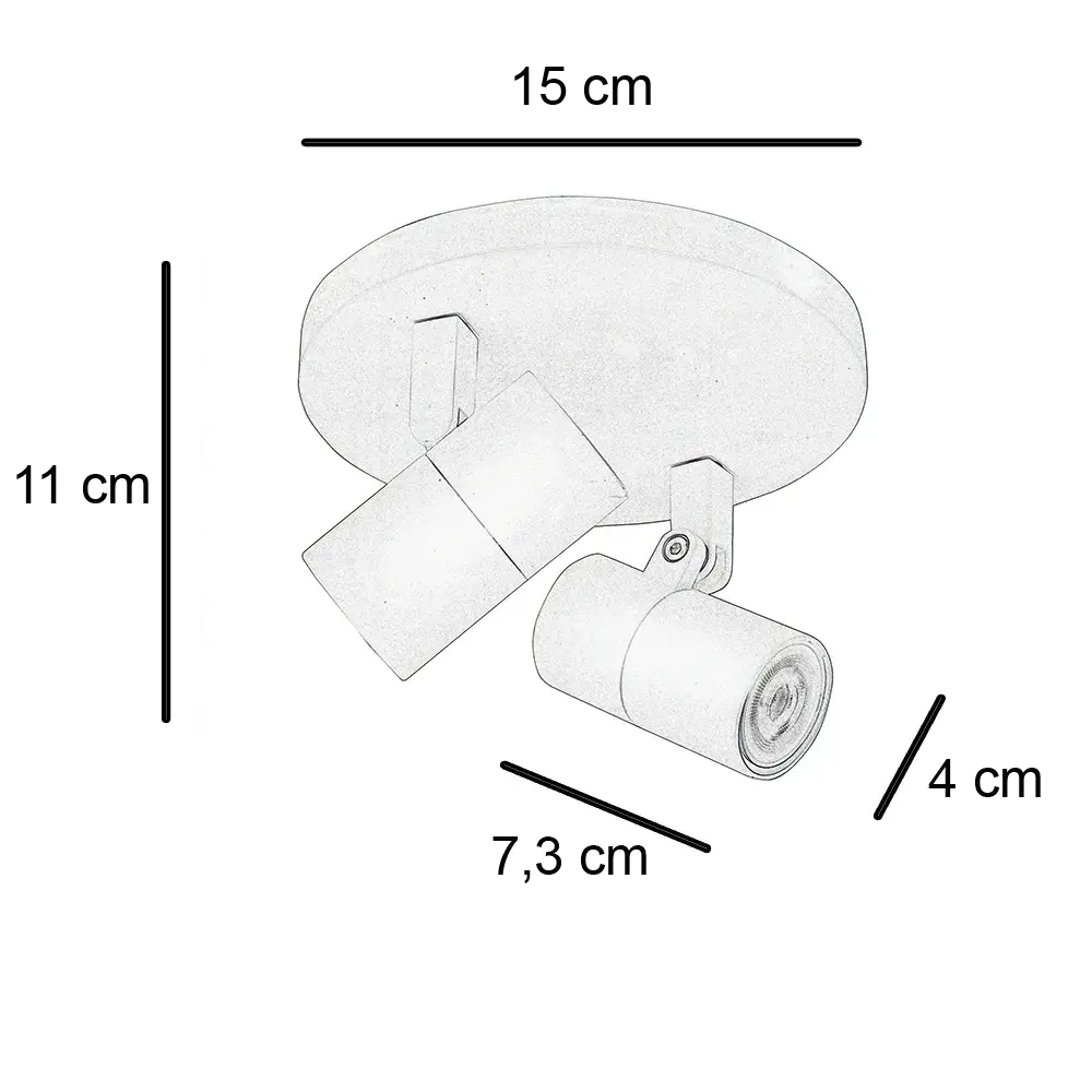 Highlight Spot Picollo 2 lichts Ø 15 cm incl mini GU10 wit Highlight Spot Picollo 2 lichts Ø 15 cm incl mini GU10 wit