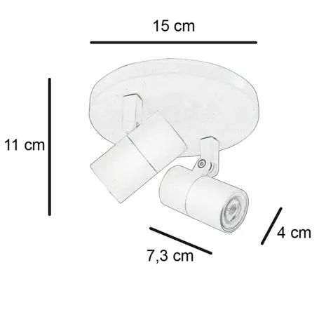 Highlight Spot Picollo 2 lichts Ø 15 cm incl mini GU10 wit Highlight Spot Picollo 2 lichts Ø 15 cm incl mini GU10 wit