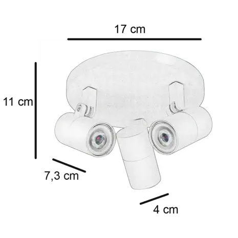 Highlight Spot Picollo 3 lichts Ø 17 cm incl mini GU10 wit Highlight Spot Picollo 3 lichts Ø 17 cm incl mini GU10 wit