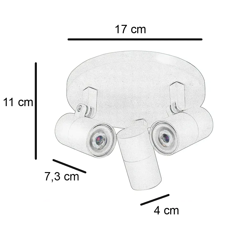 Highlight Spot Picollo 3 lichts Ø 17 cm incl mini GU10 zwart goud Highlight Spot Picollo 3 lichts Ø 17 cm incl mini GU10 zwart goud