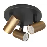 Highlight Spot Picollo 3 lichts Ø 17 cm incl mini GU10 zwart goud