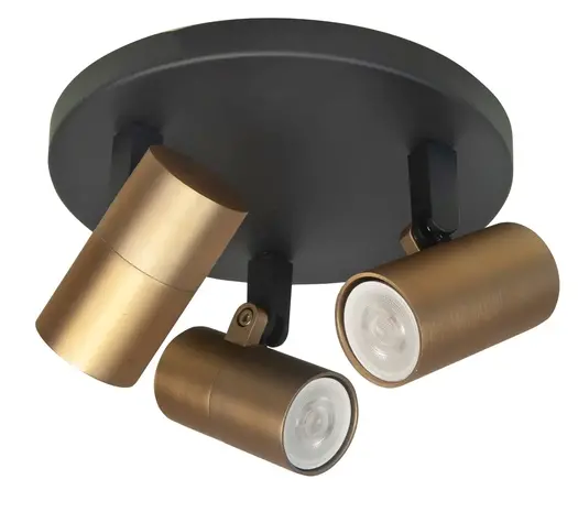 Highlight Spot Picollo 3 lichts Ø 17 cm incl mini GU10 zwart goud Highlight Spot Picollo 3 lichts Ø 17 cm incl mini GU10 zwart goud