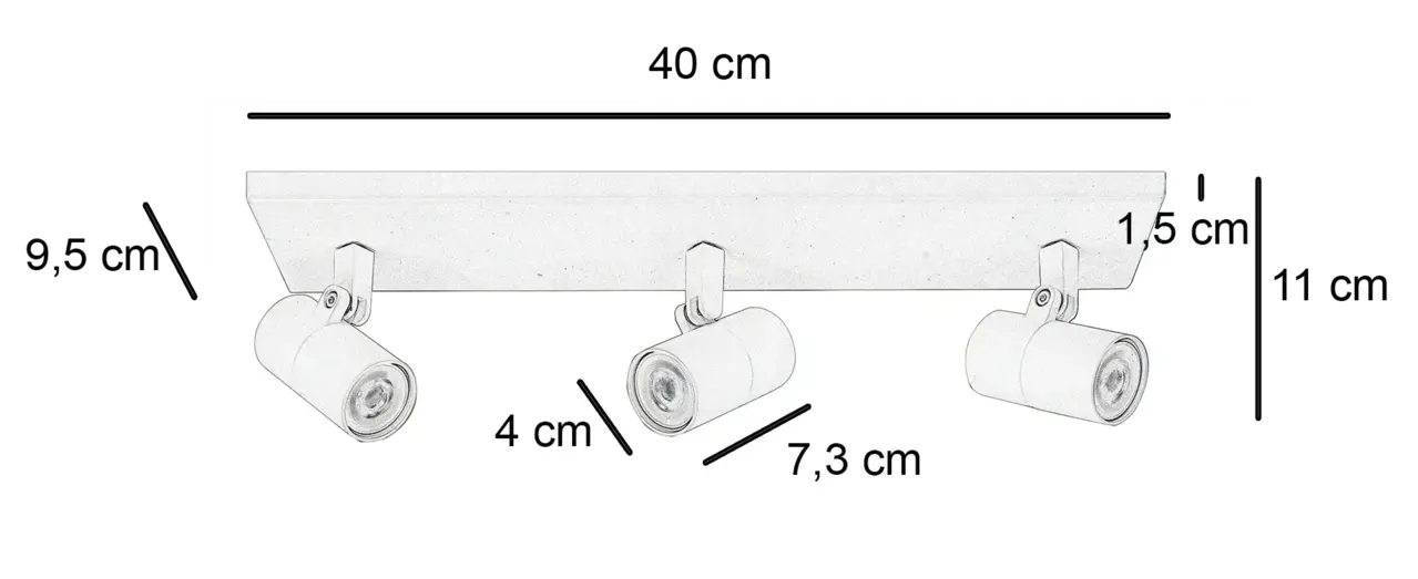 Highlight Spot Picollo 3 lichts L 40 cm incl mini GU10 zwart goud