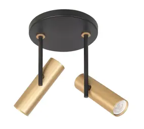 Highlight Spot Trend 2 lichts Ø 15 cm incl mini GU10 zwart goud Highlight Spot Trend 2 lichts Ø 15 cm incl mini GU10 zwart goud