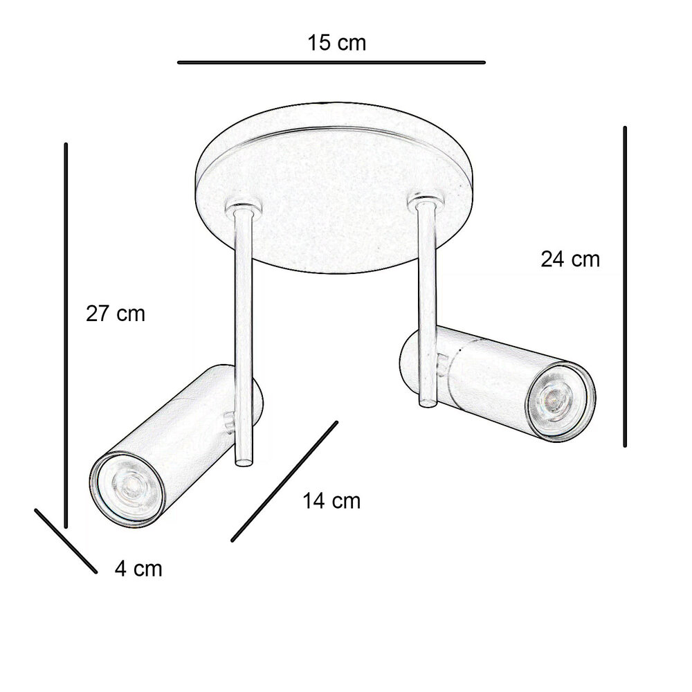 Highlight Spot Trend 2 lichts Ø 15 cm incl mini GU10 zwart goud Highlight Spot Trend 2 lichts Ø 15 cm incl mini GU10 zwart goud