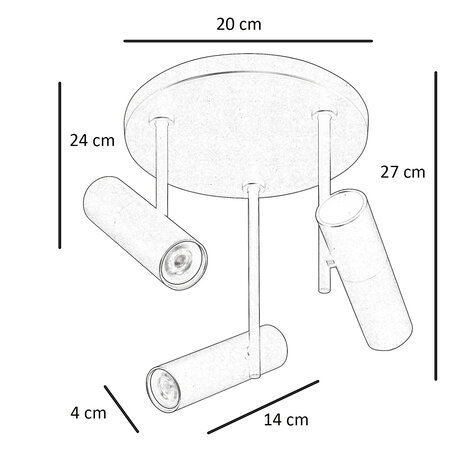 Highlight Spot Trend 3 lichts Ø 20 cm incl mini GU10 zwart goud Highlight Spot Trend 3 lichts Ø 20 cm incl mini GU10 zwart goud