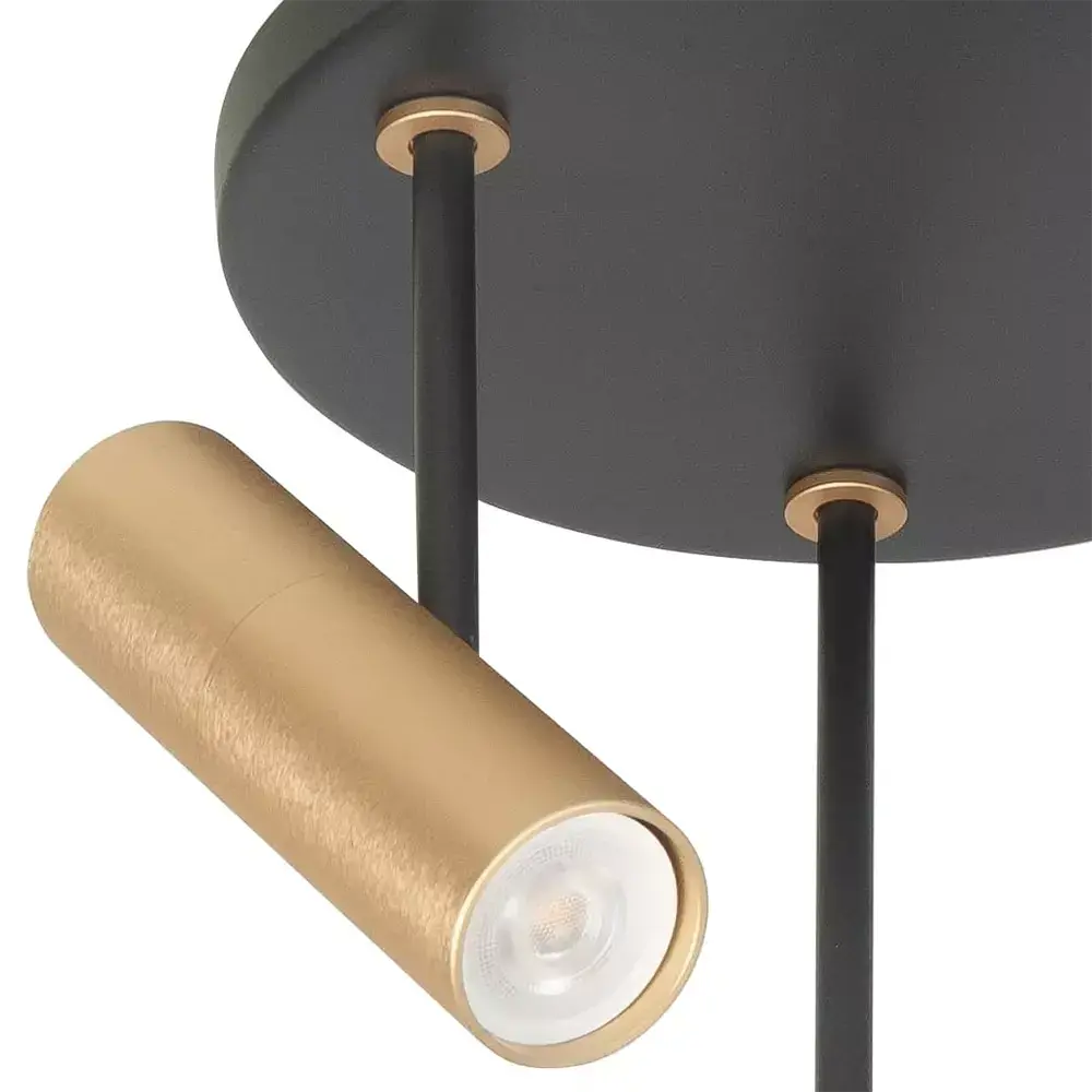 Highlight Spot Trend 3 lichts Ø 20 cm incl mini GU10 zwart goud Highlight Spot Trend 3 lichts Ø 20 cm incl mini GU10 zwart goud