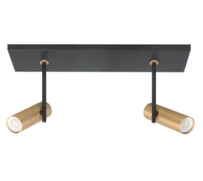 Highlight Spot Trend 2 lichts L 40 cm incl mini GU10 zwart goud Highlight Spot Trend 2 lichts L 40 cm incl mini GU10 zwart goud