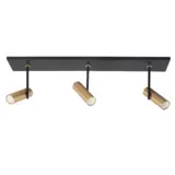 Highlight Spot Trend 3 lichts L 65 cm incl mini GU10 zwart goud Highlight Spot Trend 3 lichts L 65 cm incl mini GU10 zwart goud