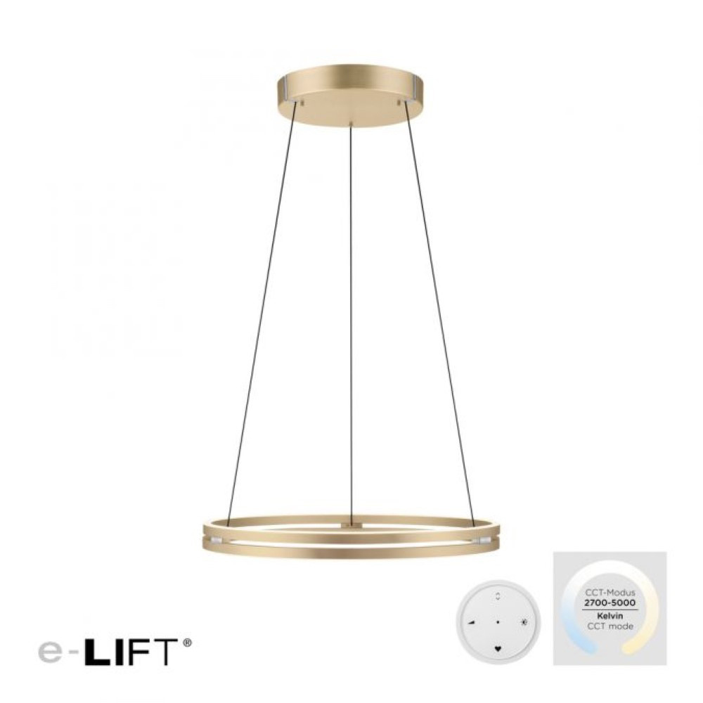 Paul Neuhaus Hanglamp E-Loop e-Lift Ø 70 cm mat goud