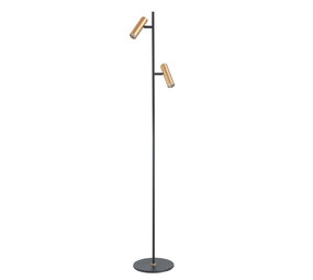 Highlight Vloerlamp Trend 2 lichts H 141 cm incl mini GU10 zwart goud