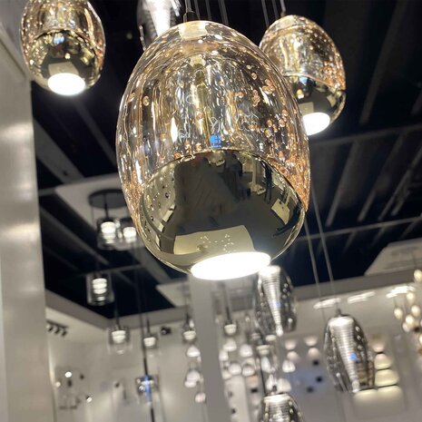 Highlight Hanglamp Golden Egg ovaal 8 lichts L 100 cm amber-zwart Highlight Hanglamp Golden Egg ovaal 8 lichts L 100 cm amber-zwart