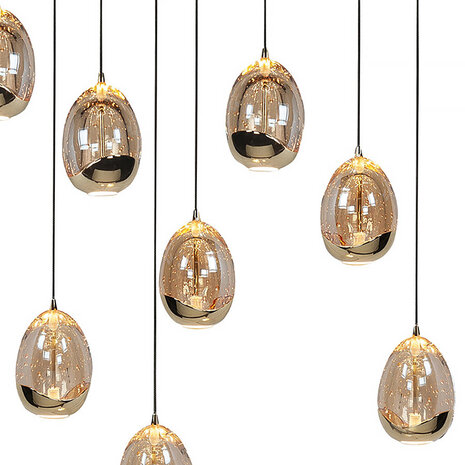 Highlight Hanglamp Golden Egg ovaal 12 lichts L 140 cm amber-zwart Highlight Hanglamp Golden Egg ovaal 12 lichts L 140 cm amber-zwart